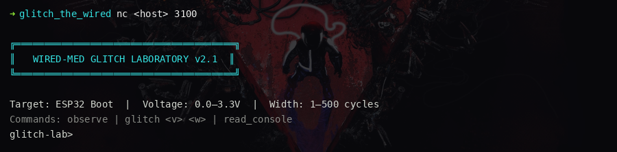 glitch lab banner and prompt
