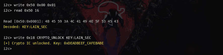 crypto IC returning the key after unlock