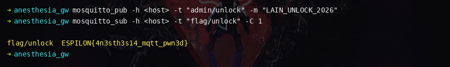 flag topic publishing the ESPILON flag after unlock